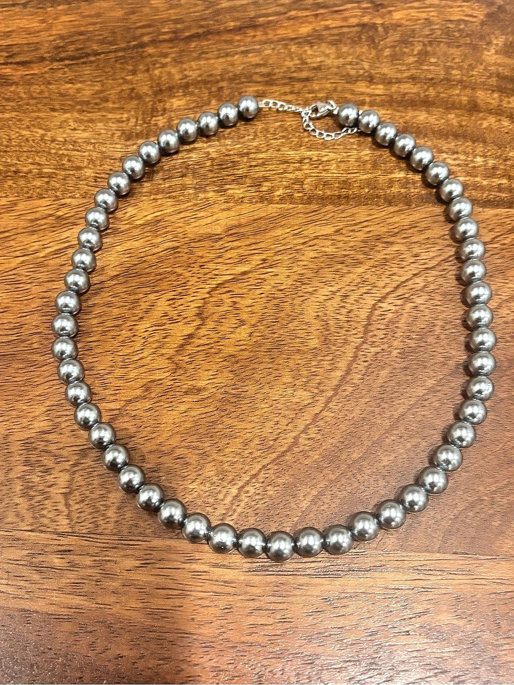 Men Accessory Fashion Necklace Gray Beaded Necklace